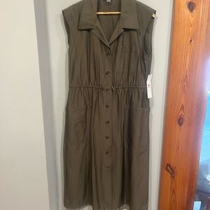 Calvin Klein Olive Sleeveless Dress NWT